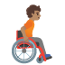 person in manual wheelchair facing right, medium skin tone